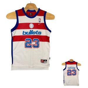 Vtg Nike Stitched Washington Bullets Michael Jordan‎ Jersey Mens Small NBA